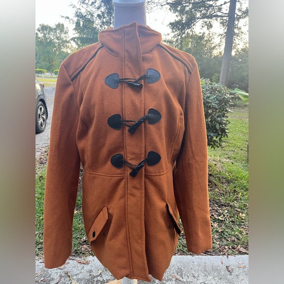 Rampage Jackets & Blazers - Rampage Women's Cognac Toggle Pea Coat Size Large